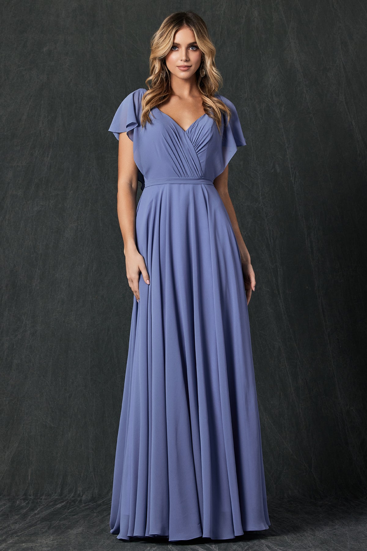 Nox Anabel R1316 A Line Pleated Shimmer Ballgown Prom Dress