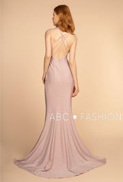 Long Glitter Mermaid Dress with Strappy Back by Elizabeth K GL2549-Long Formal Dresses-ABC Fashion