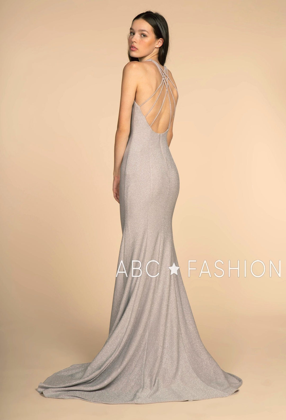 Long Glitter Mermaid Dress with Strappy Back by Elizabeth K GL2549-Long Formal Dresses-ABC Fashion