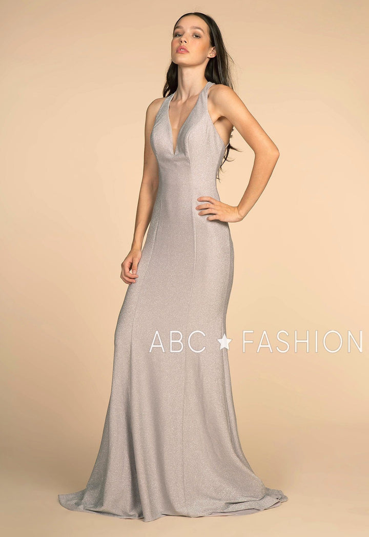 Long Glitter Mermaid Dress with Strappy Back by Elizabeth K GL2549-Long Formal Dresses-ABC Fashion