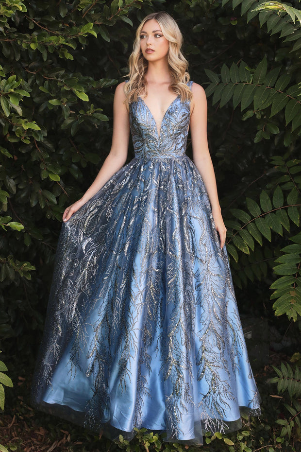 Long Glitter Print Dress by Cinderella Divine J812