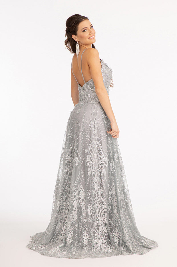 Long Glitter Print Dress by Elizabeth K GL3031