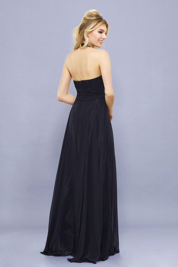 Long Halter Chiffon Dress with Lace Bodice by Nox Anabel 8233-Long Formal Dresses-ABC Fashion