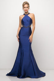 Long Halter Mermaid Dress by Cinderella Divine J767
