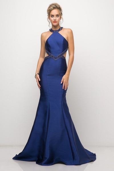 Long Halter Mermaid Dress by Cinderella Divine J767
