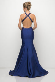 Long Halter Mermaid Dress by Cinderella Divine J767