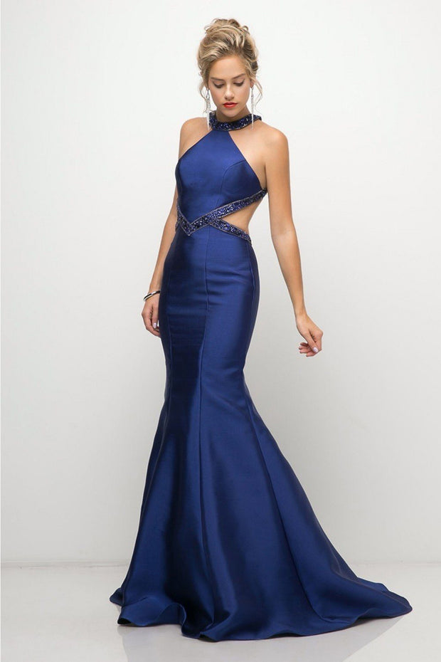 Long Halter Mermaid Dress by Cinderella Divine J767