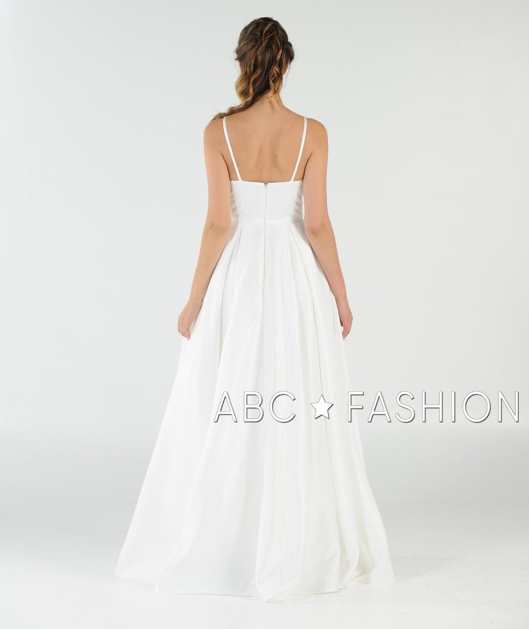Long High Neck Satin Dress with Pockets by Poly USA 8272-Long Formal Dresses-ABC Fashion