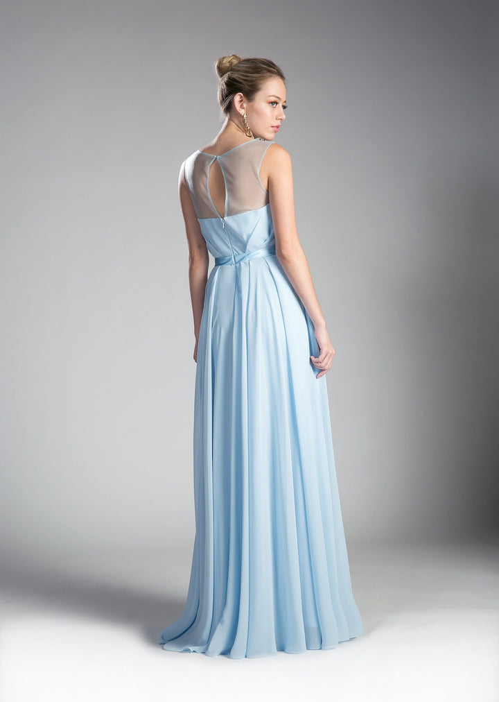 Long Illusion Sleeveless Dress by Cinderella Divine CJ236