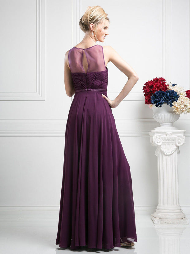 Long Illusion Sweetheart Dress by Cinderella Divine 7458-Long Formal Dresses-ABC Fashion