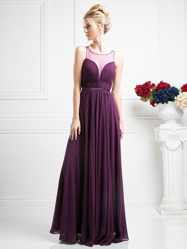 Long Illusion Sweetheart Dress by Cinderella Divine 7458-Long Formal Dresses-ABC Fashion