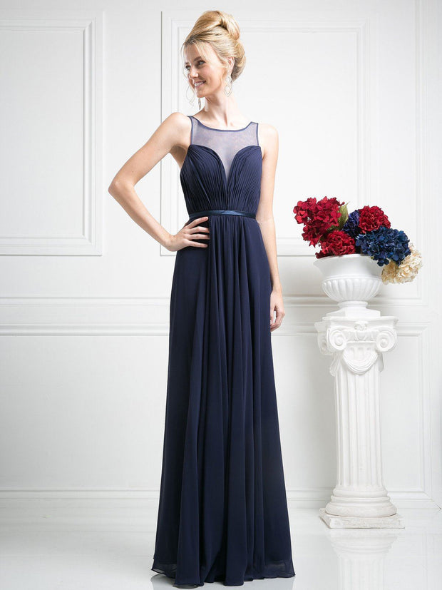 Long Illusion Sweetheart Dress by Cinderella Divine 7458-Long Formal Dresses-ABC Fashion