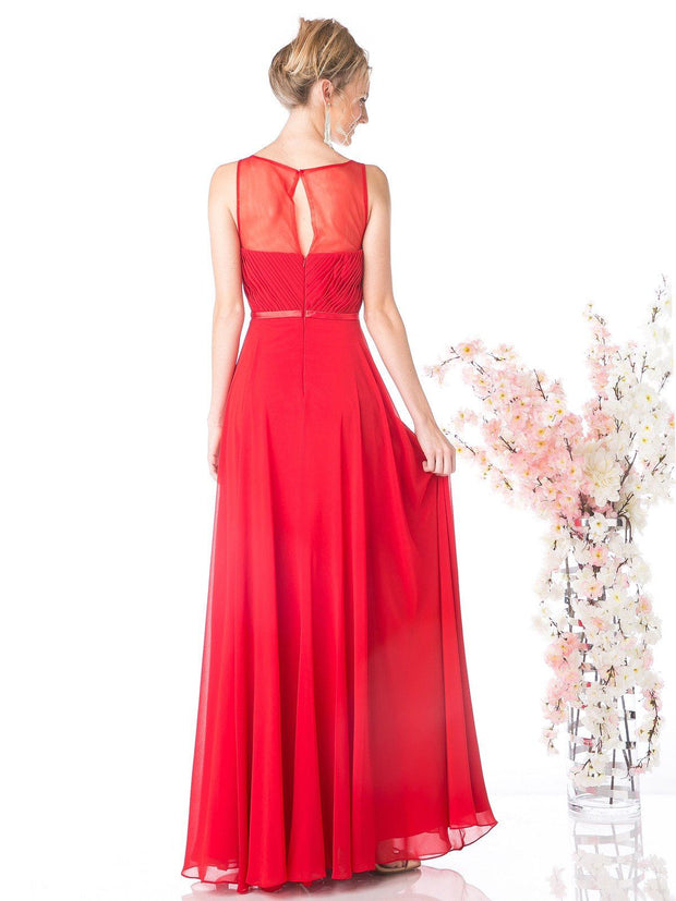 Long Illusion Sweetheart Dress by Cinderella Divine 7458-Long Formal Dresses-ABC Fashion