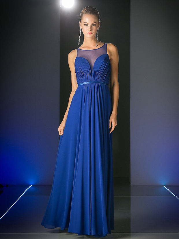 Long Illusion Sweetheart Dress by Cinderella Divine 7458-Long Formal Dresses-ABC Fashion