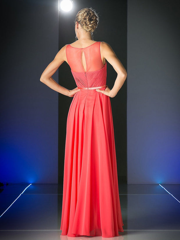 Long Illusion Sweetheart Dress by Cinderella Divine 7458-Long Formal Dresses-ABC Fashion