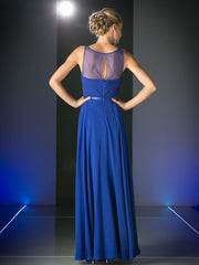Long Illusion Sweetheart Dress by Cinderella Divine 7458-Long Formal Dresses-ABC Fashion
