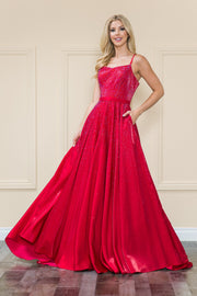 Long Iridescent Glitter Dress by Poly USA 8886