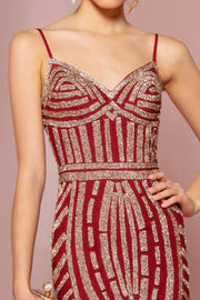 Long Jeweled Mermaid Dress with Open Back by Elizabeth K GL1543-Long Formal Dresses-ABC Fashion