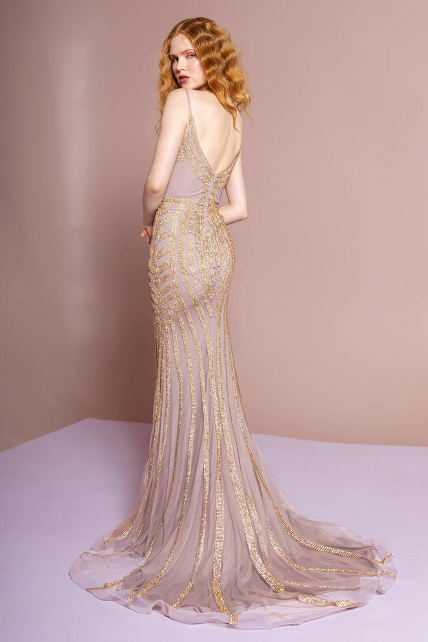 Long Jeweled Mermaid Dress with Open Back by Elizabeth K GL1543-Long Formal Dresses-ABC Fashion