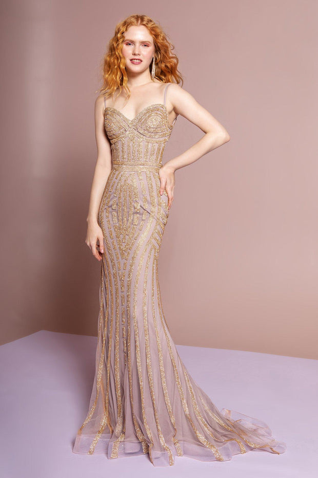 Long Jeweled Mermaid Dress with Open Back by Elizabeth K GL1543-Long Formal Dresses-ABC Fashion