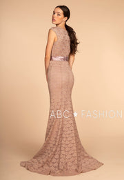 Long Mermaid Lace Dress with Jeweled Bodice by Elizabeth K GL2613-Long Formal Dresses-ABC Fashion