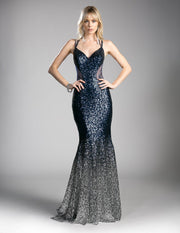 Long Mermaid Sequin Dress with Strappy Back by Cinderella Divine CC8393-Long Formal Dresses-ABC Fashion
