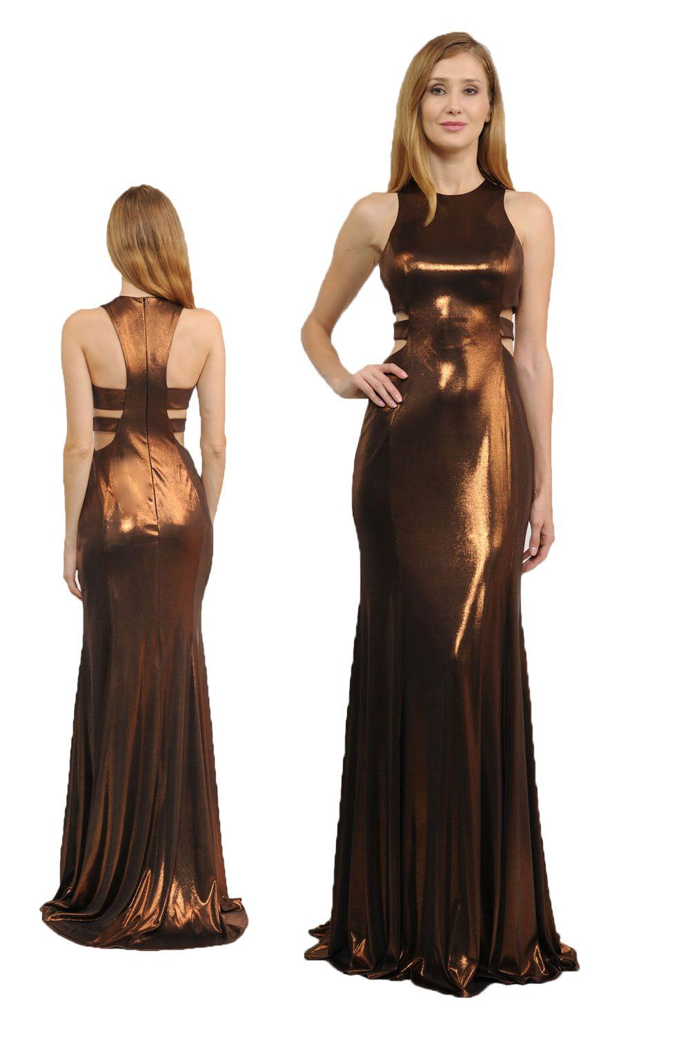 Long Cutout Gown by Poly USA 8270 L / Purple Long Cutout Gown by Poly USA 8270 L / Purple