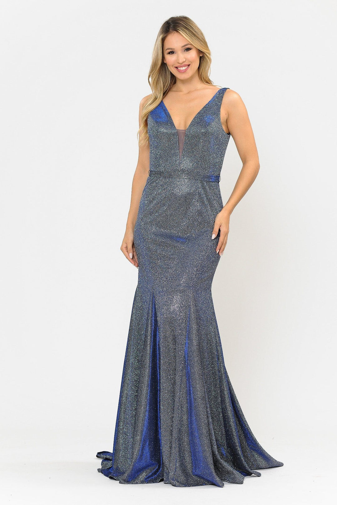 Long Metallic Glitter Mermaid Dress by Poly USA 8704