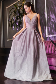 Long Metallic Glitter Ombre Dress by Cinderella Divine 9174