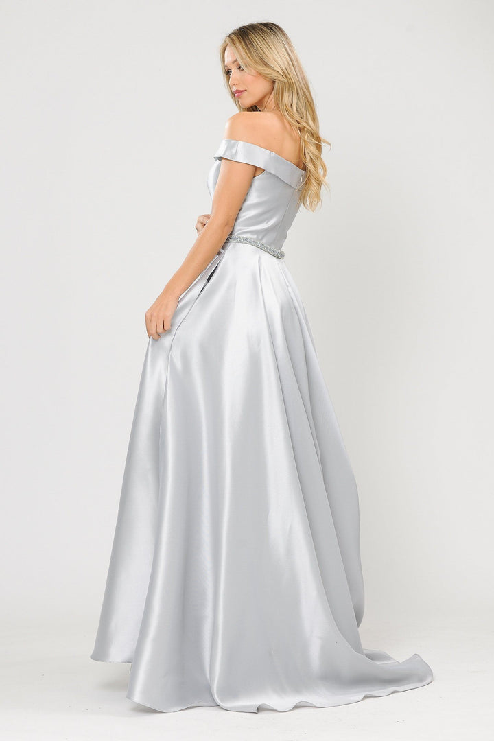 Long Mikado Off the Shoulder Dress by Poly USA 8686