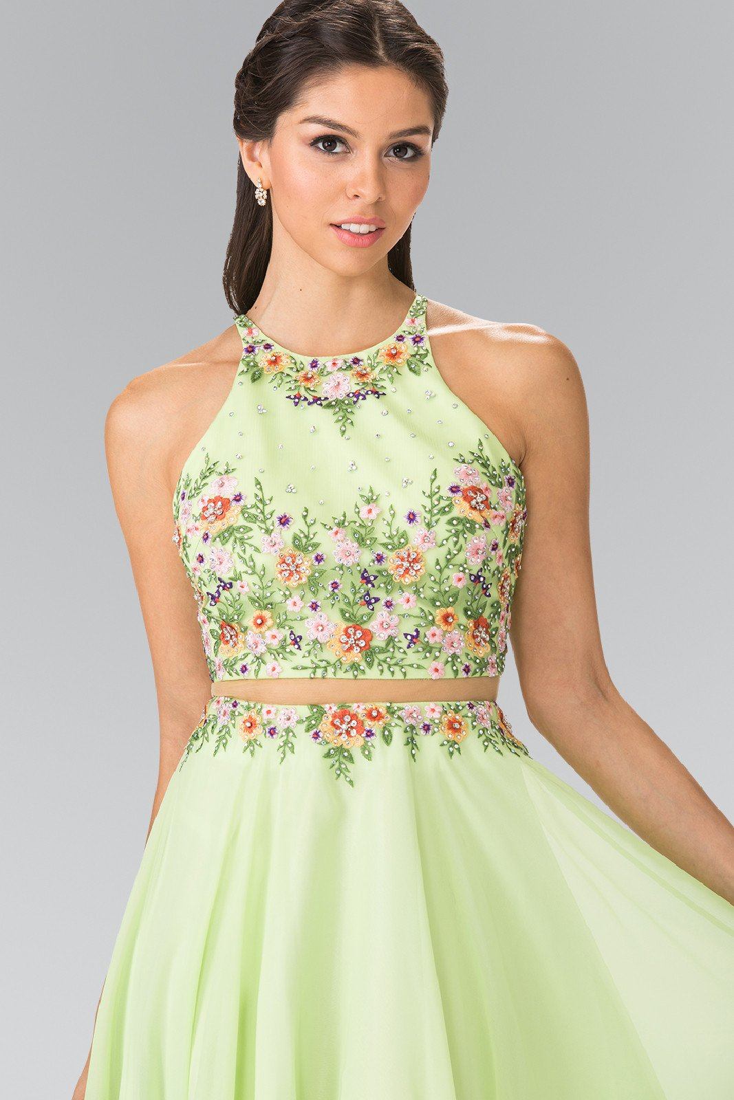 Long Mock Two-Piece Floral Embroidered Dress by Elizabeth K GL2340-Long Formal Dresses-ABC Fashion