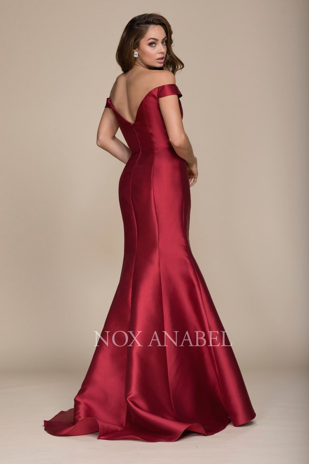 Long Off Shoulder Mermaid Dress by Nox Anabel C004