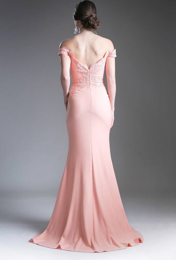 Off Shoulder Lace Bodice Long Dress CF158 main image 0