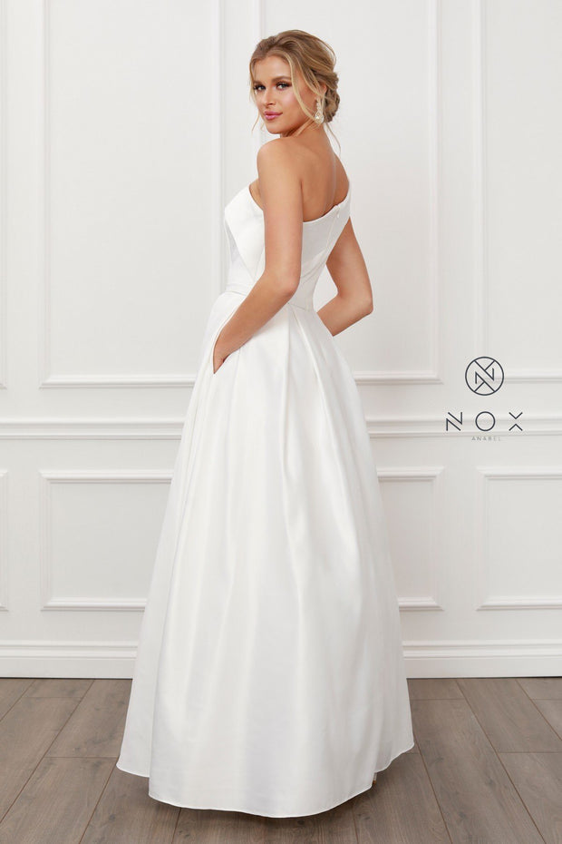 Long One Shoulder A-line Dress by Nox Anabel E469