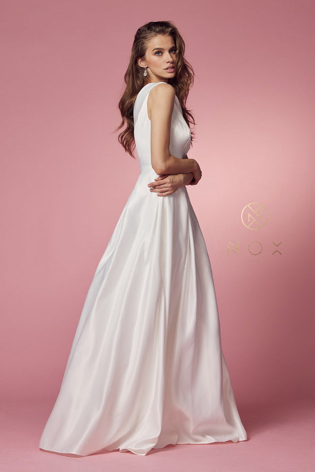 Long One Shoulder A-line Dress by Nox Anabel E469