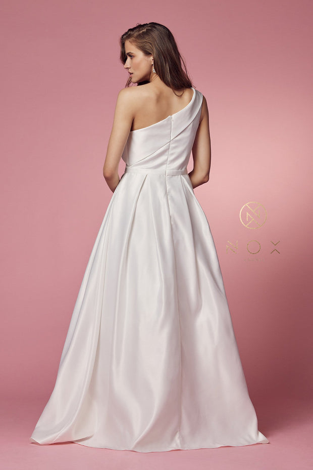 Long One Shoulder A-line Dress by Nox Anabel E469