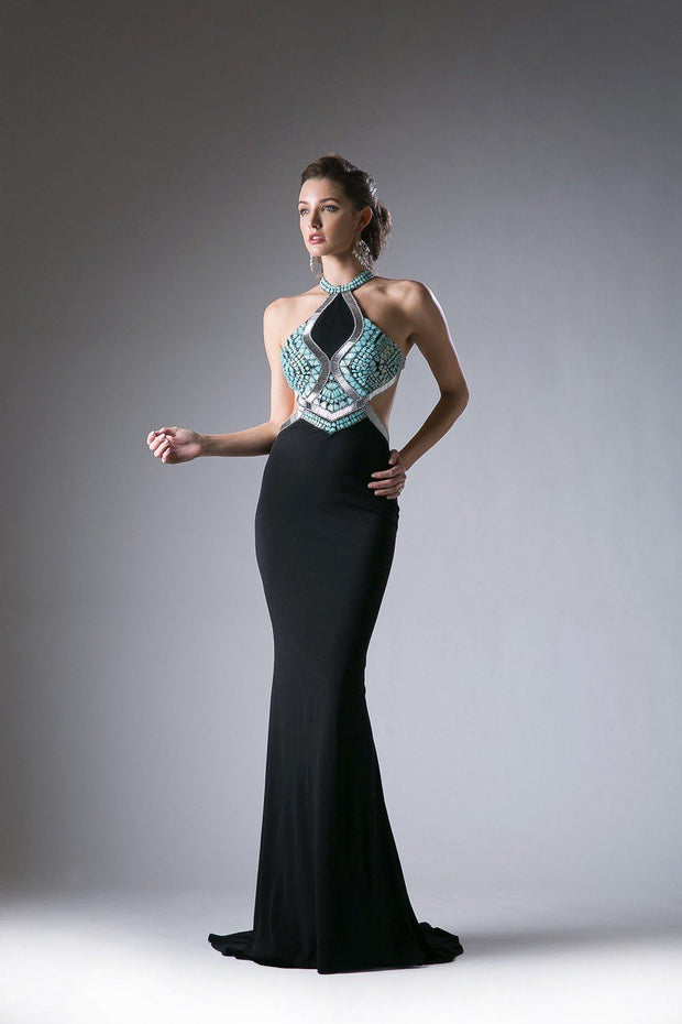 Long Open Back Halter Dress by Cinderella Divine 5012 – ABC Fashion