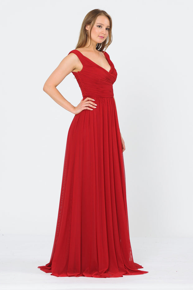 Long Ruched Off the Shoulder Dress by Poly USA 8398