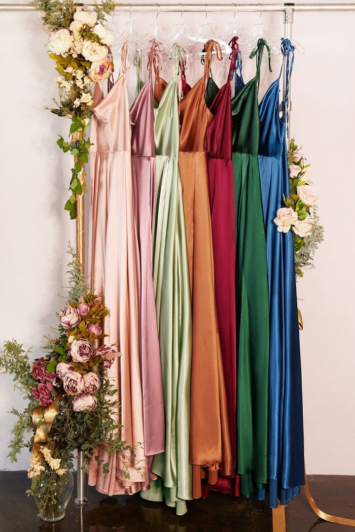 Long Satin A-line Dress by Cinderella Divine BD104