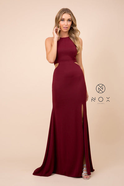 Long Sexy Cutout Dress with Lace-Up Back by Nox Anabel C026