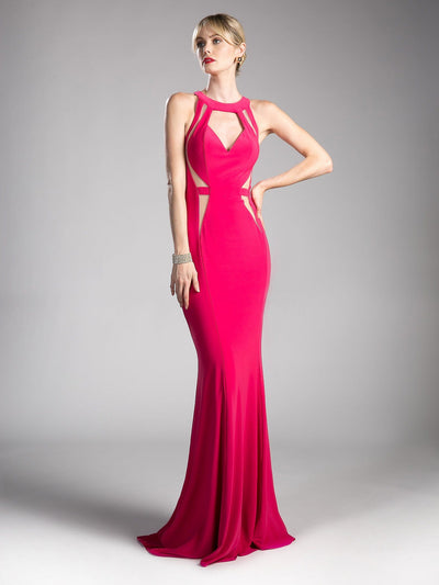 Long Sexy Formal Dress with Cut Outs by Cinderella Divine 84222-Long Formal Dresses-ABC Fashion