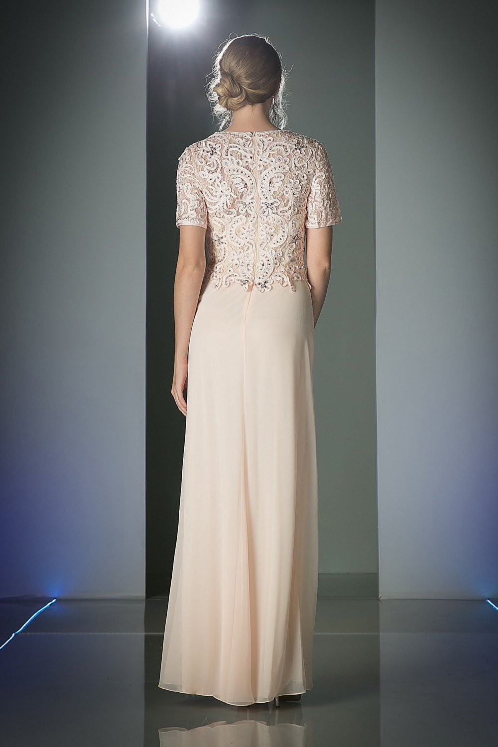 Long Short Sleeve Chiffon Dress by Cinderella Divine 1942