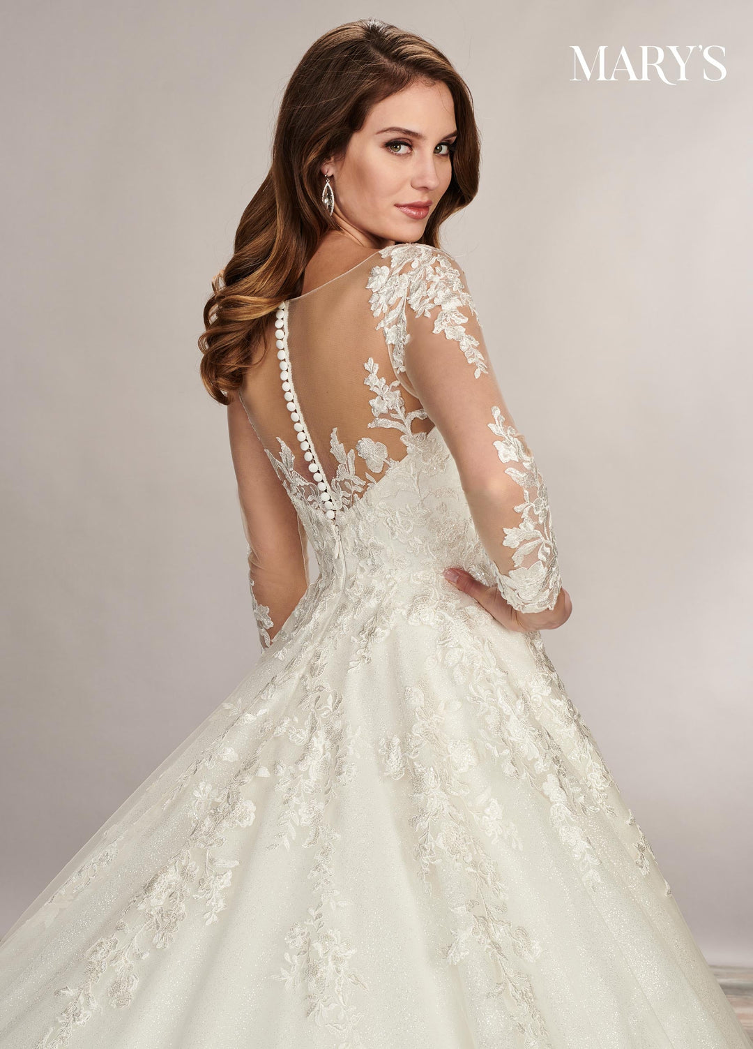 Long Sleeve Bridal Gown by Mary's Bridal MB3079