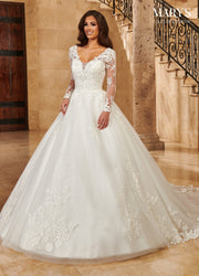 Long Sleeve Bridal Gown by Mary's Bridal MB4130