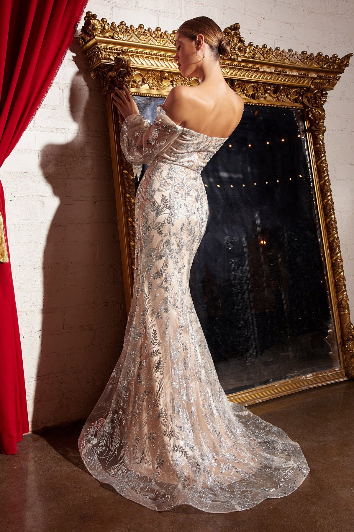 Glitter cinderella wedding dress shop