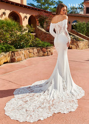 Long Sleeve Mermaid Wedding Dress by Mary's Bridal MB4132