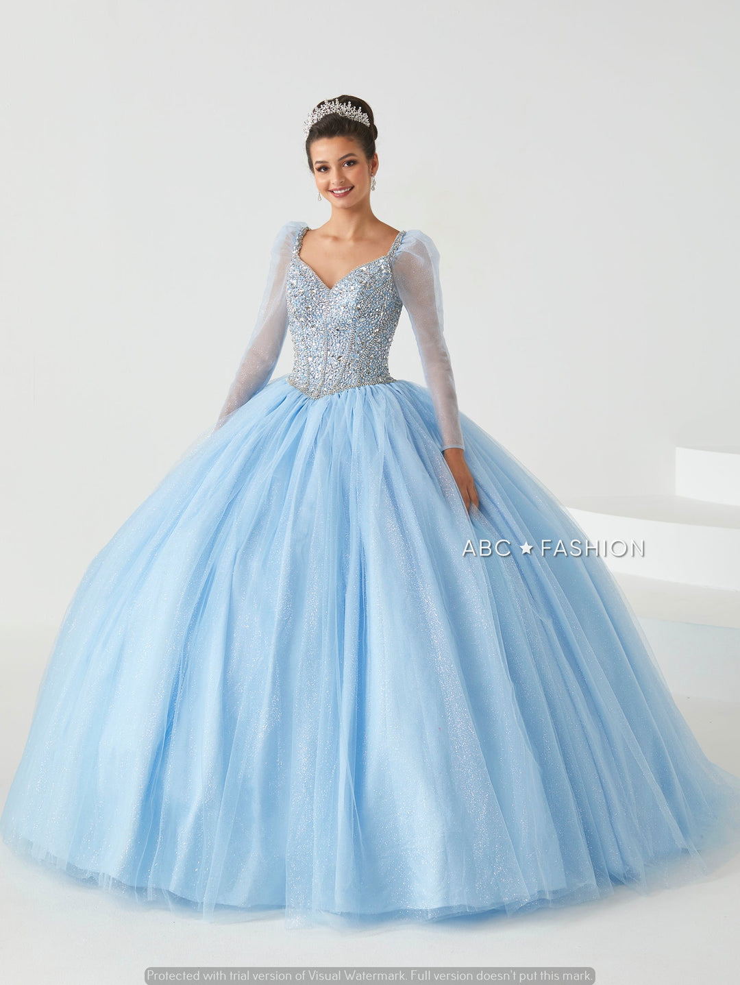 Long Sleeve Quinceanera Dress by Fiesta Gowns 56434