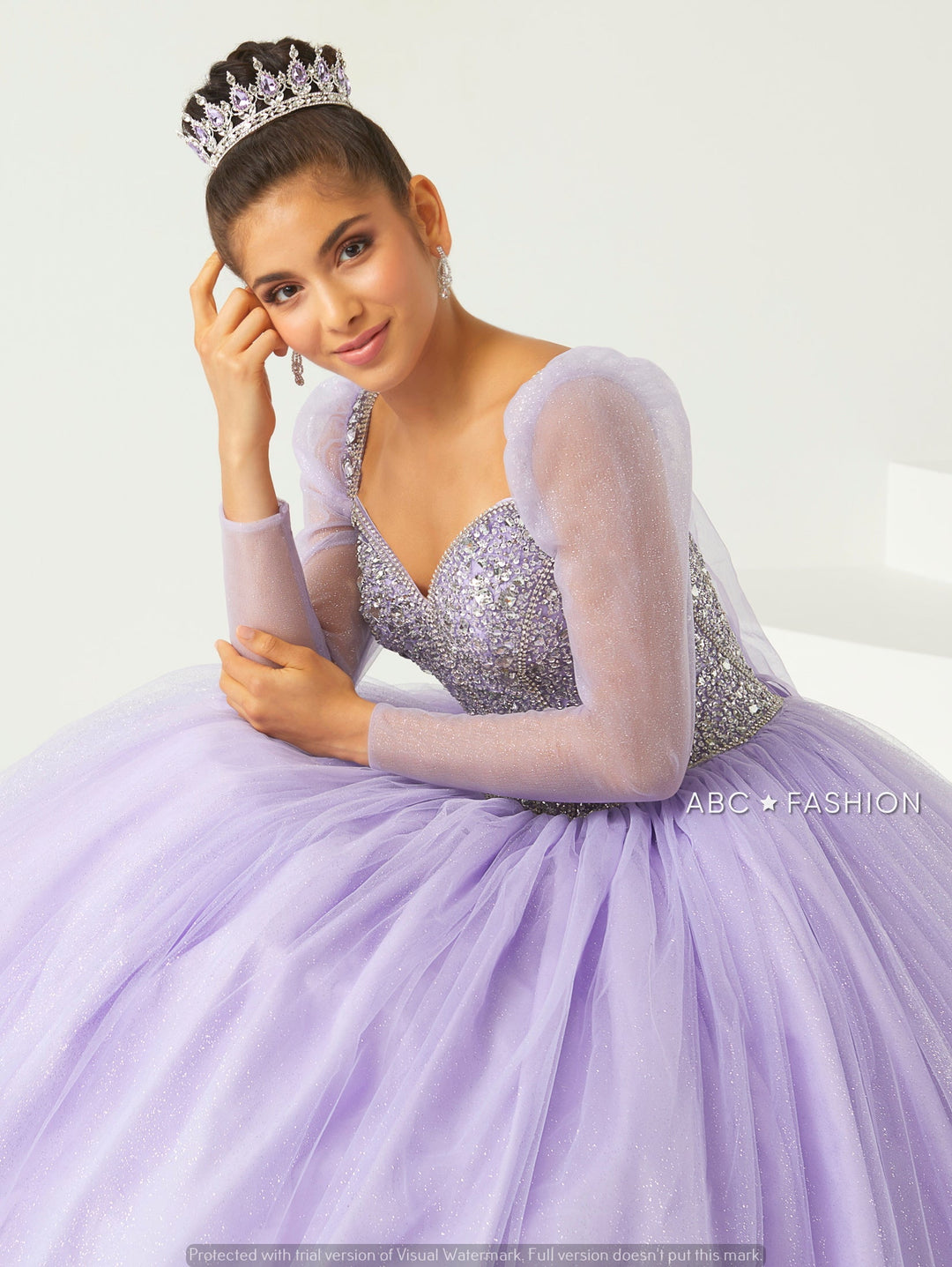 Long Sleeve Quinceanera Dress by Fiesta Gowns 56434