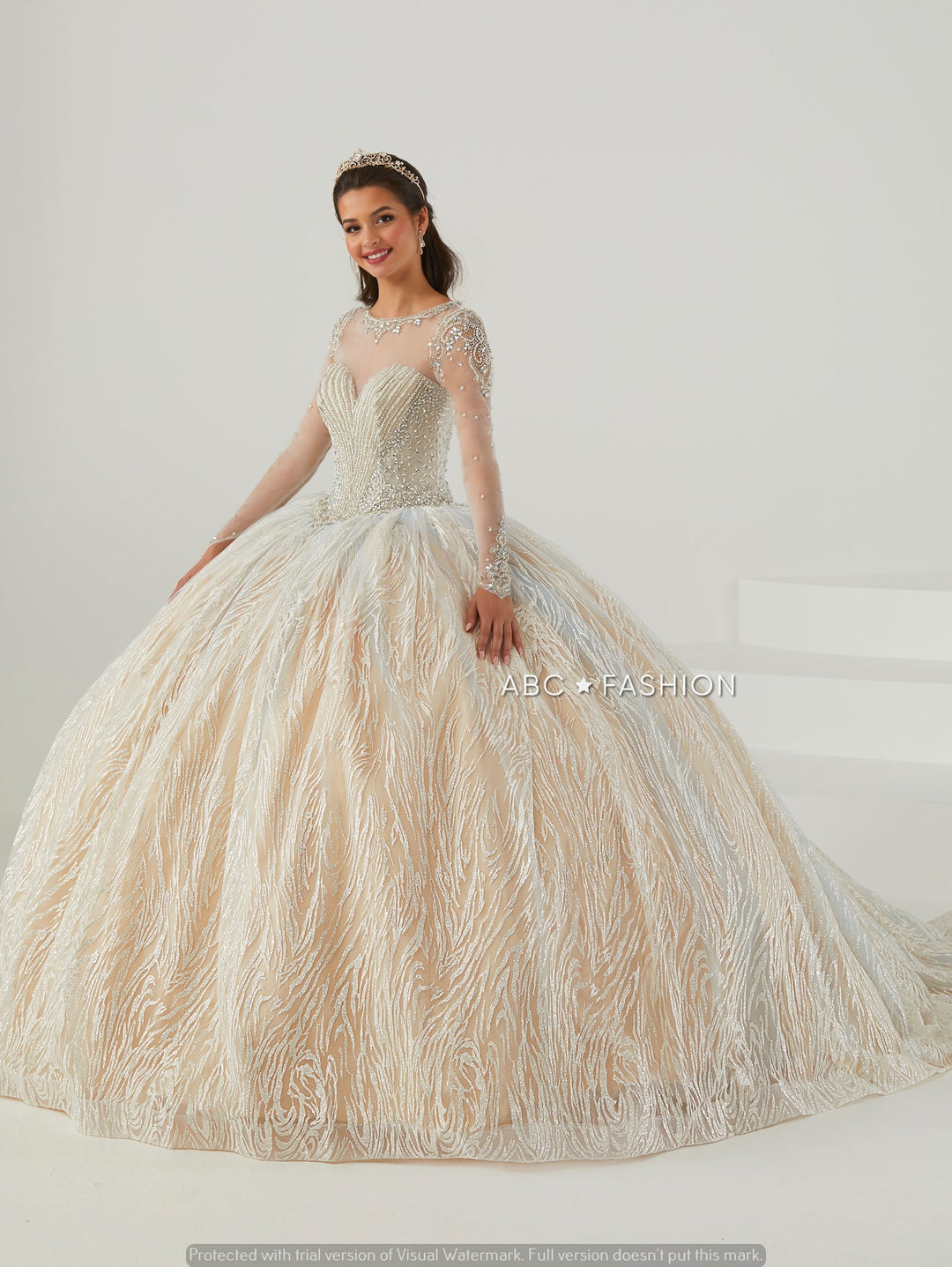 Long Sleeve Quinceanera Dress by House of Wu 26016