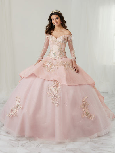 Long Sleeve Quinceanera Dress by LA Glitter 24085